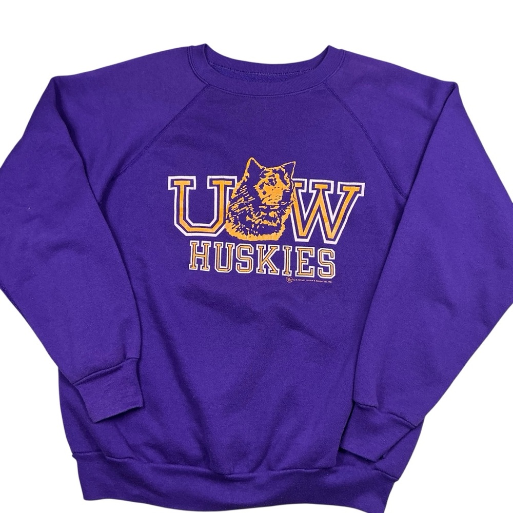 Vintage Washington Huskies 80s Raglan crewneck sweatshirt